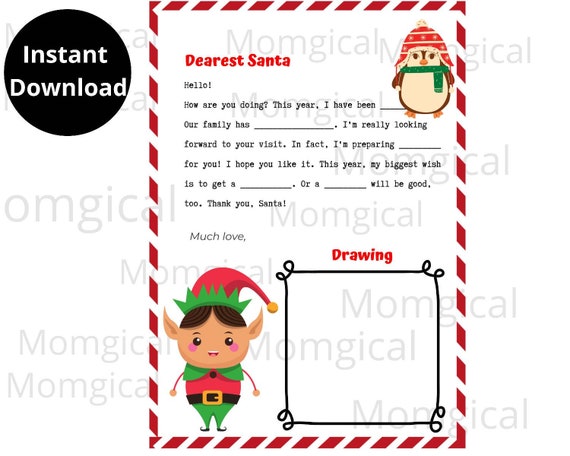 Printable Letter to Santa Letter to Santa Download Digital | Etsy