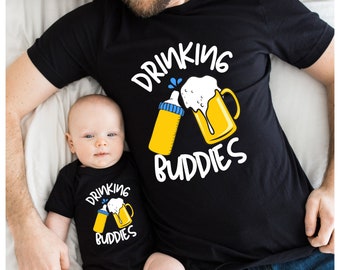 Drinking Buddies Dad And Baby Matching Shirts, Drinking Buddies Shirt, Father Son Shirts , Beer Father's Day Gift, grandfather Son Shirts