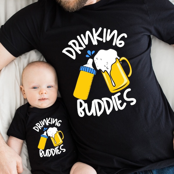 Drinking Buddies Dad And Baby Matching Shirts, Drinking Buddies Shirt, Father Son Shirts , Beer Father's Day Gift, grandfather Son Shirts