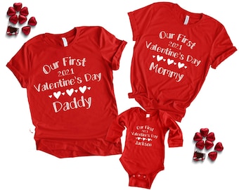 Family Matching first Valentine's Day shirts Valentine's Day outfit Valentines Day Family Matching shirts Coordinating family shirts