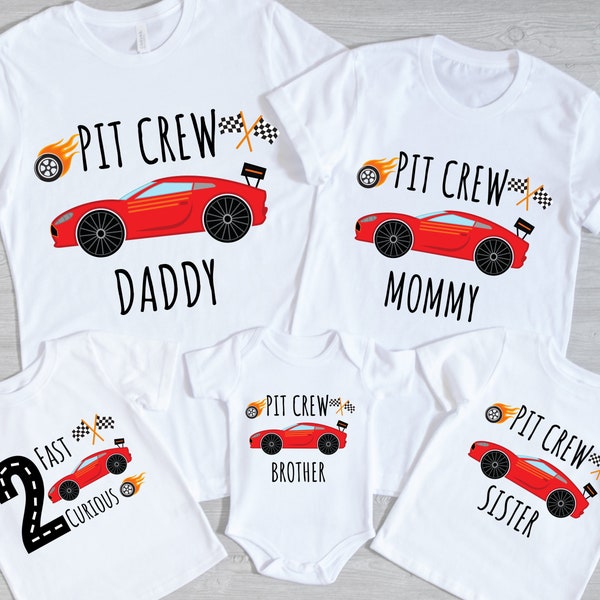 Matching Pit Crew Race Car Birthday Shirt, Family Race Birthday Shirt, Pit Crew family Shirt, Two fast two curious shirt family