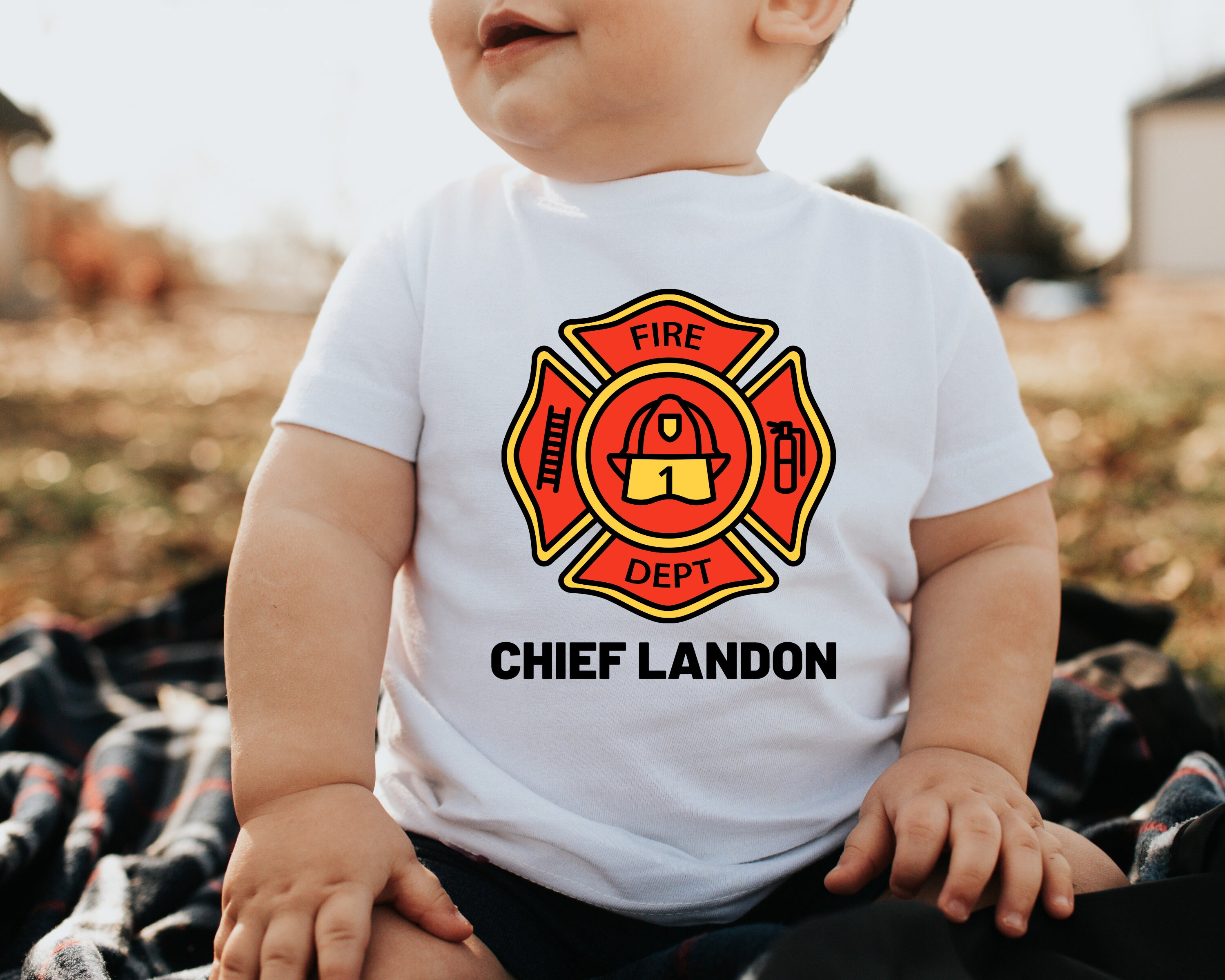 4th Birthday Fire Truck T-Shirt For Kids - Firefighter Theme Toddler Shirt For 4 Year Old Boys & Girls