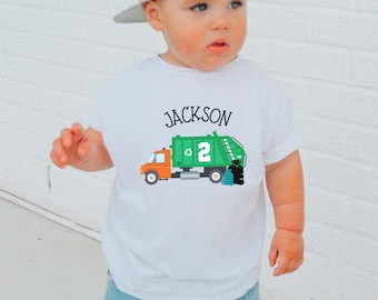 Personalized Toddler Garbage Truck Birthday Shirt: Custom Age T-Shirt