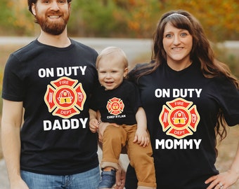Firefighter Matching Family Shirts, Firefighter Birthday Shirts, Dad of the Birthday Boy, Firefighter Mom, Fire Truck Shirts