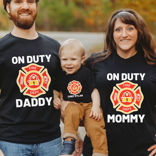 Firefighter Matching Family Shirts, Firefighter Birthday Shirts, Dad of the Birthday Boy, Firefighter Mom, Fire Truck Shirts