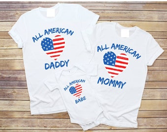 4th Of July Family Shirts, Mom Dad Baby 4th of July Matching Shirts, Matching Mommy and Me Shirts, Mommy and Me Outfits, America
