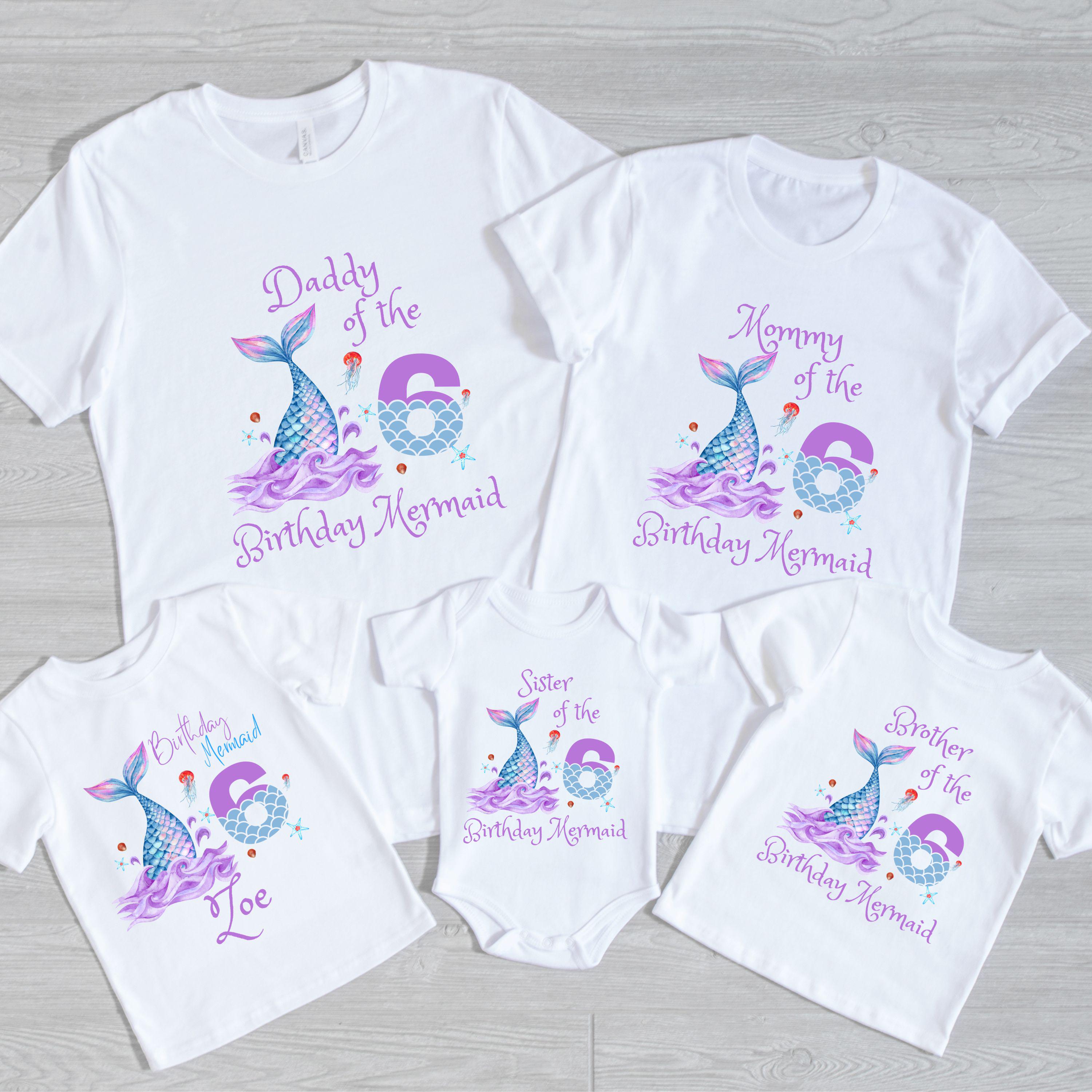 Daddy Of The Mermaid Birthday Girl Shirt Daddy Of The Mermaid Birthday Girl Shirt