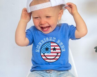American Dude 4th of July Toddler Shirt