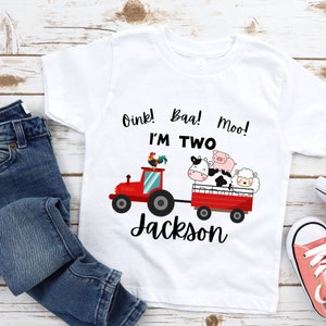Farm Animal 2nd Birthday Shirt: Personalized Country Party Tee