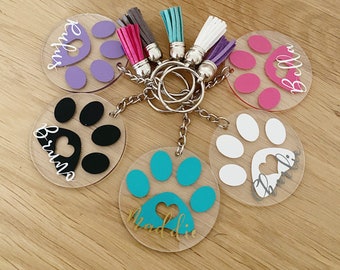 Team Husky Keychain pawprint leather