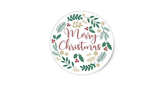 Christmas Stickers, Merry Christmas Sticker, Christmas Business Sticker,  Small Business Sticker, Gift Wrapping Sticker, Packaging Supplies