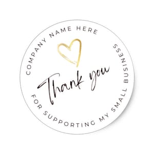 Personalised Thank You Stickers, Personalised Business Sticker, Thank You for Supporting My Small Business, Packaging Supplies