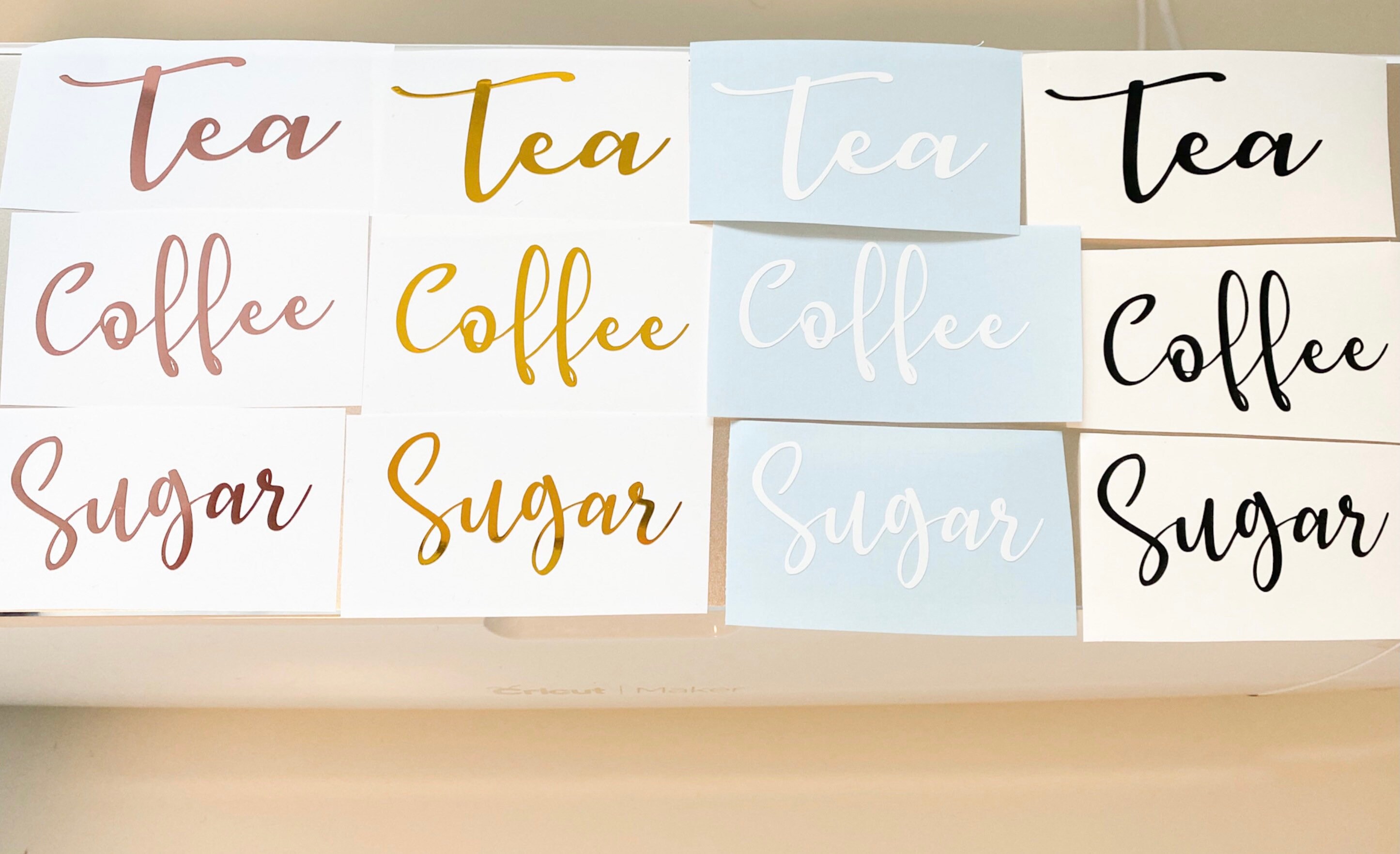 Vinyl Labels Tea Coffee Sugar Labels Vinyl Stickers Jar Etsy