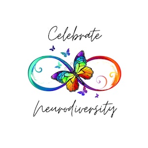 Neurodiversity PNG, PNG for Sublimation, Celebrate Neurodiversity, Neurodiversity Pride, Rainbow Infinity Symbol, Digital Image, PNG File