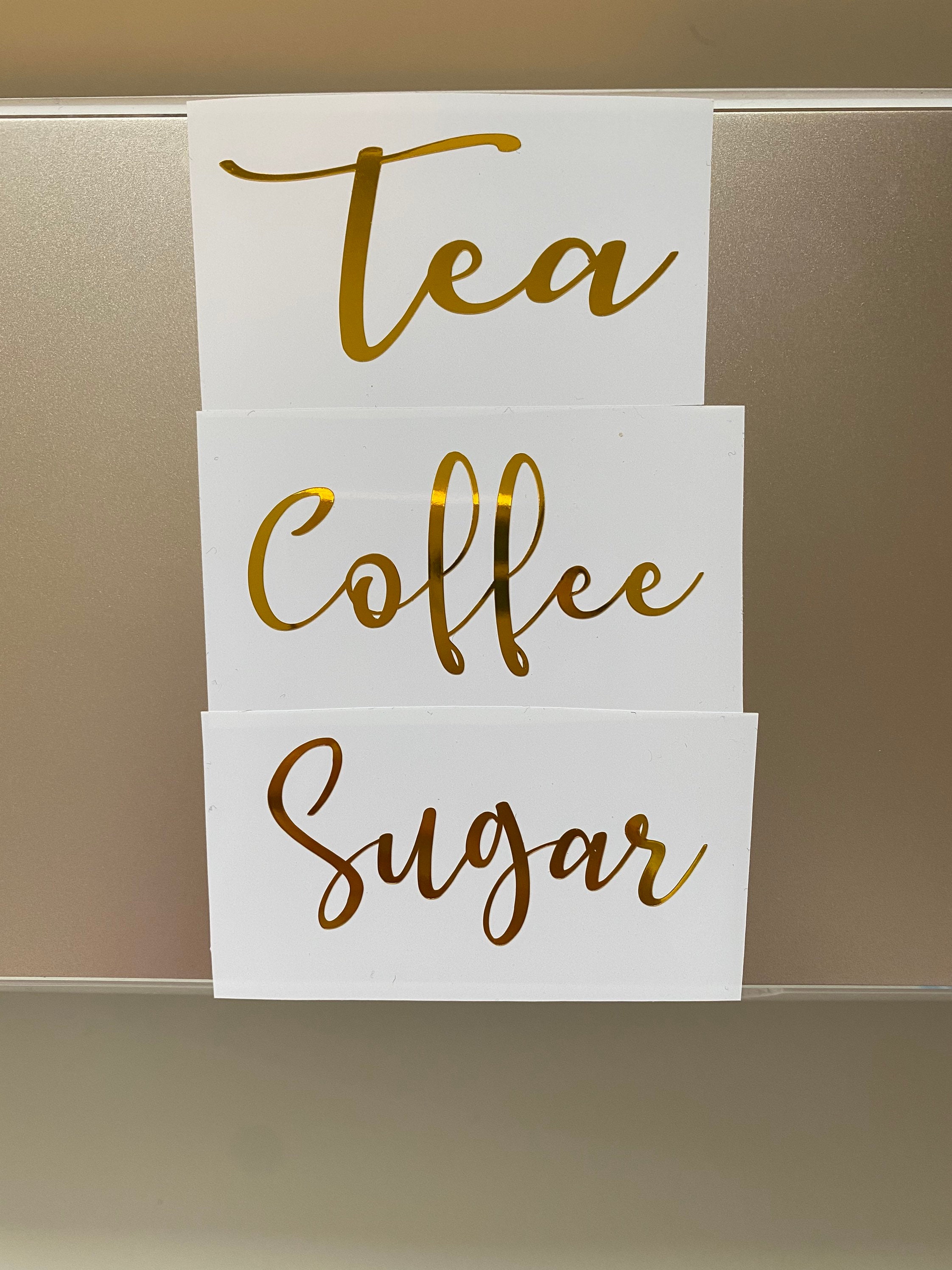 Vinyl Labels Tea Coffee Sugar Labels Vinyl Stickers Jar Etsy