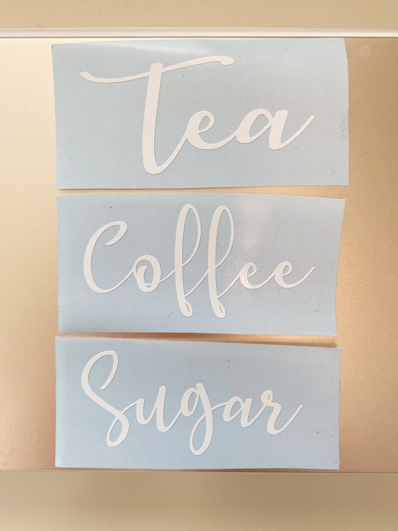 Vinyl Labels Tea Coffee Sugar Labels Vinyl Stickers Jar Etsy