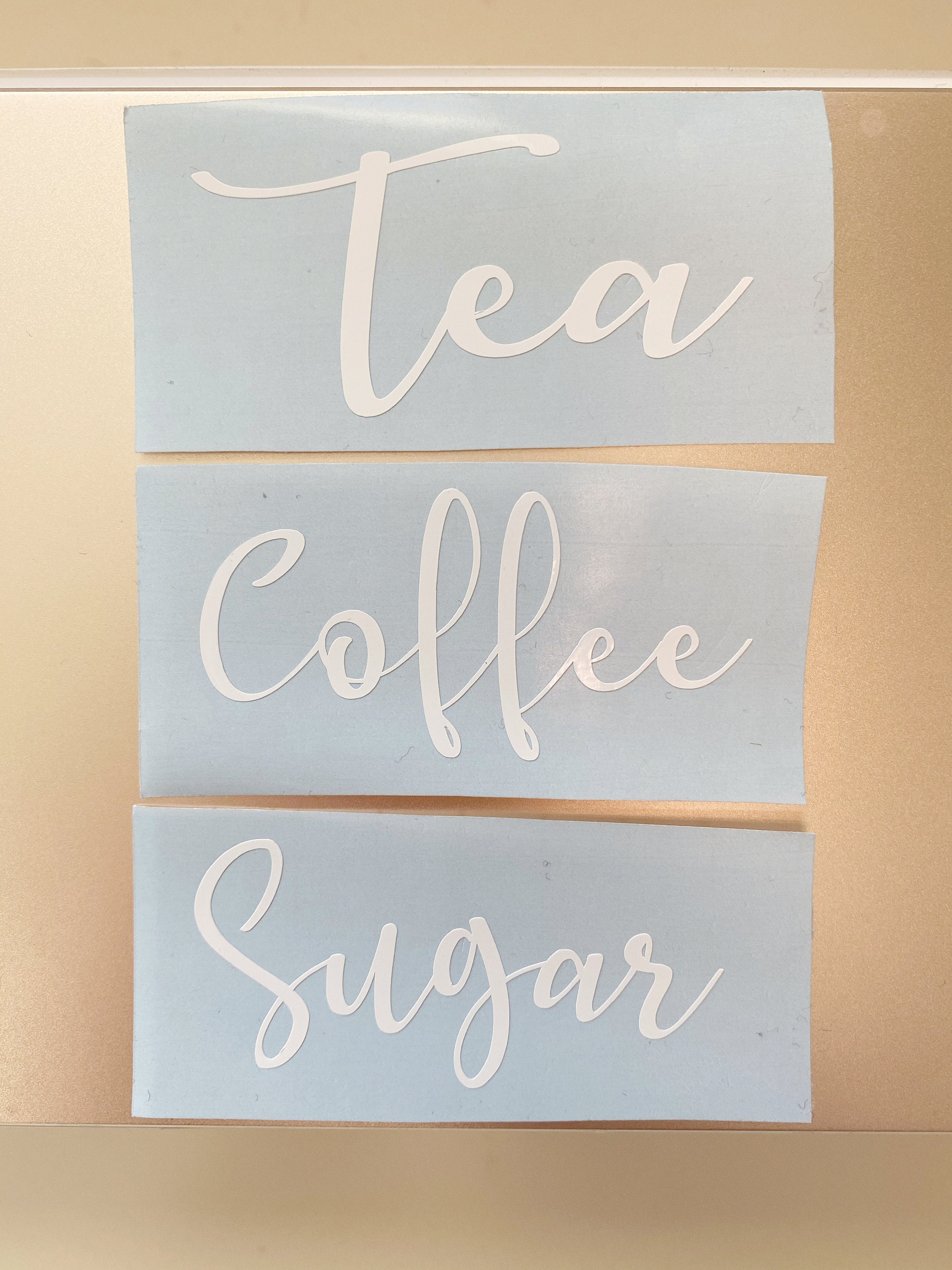 Vinyl Labels Tea Coffee Sugar Labels Vinyl Stickers Jar Etsy