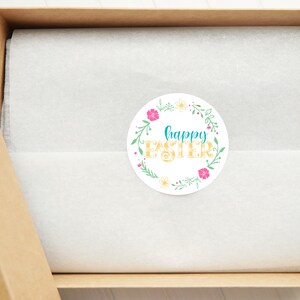 Stickers Pâques, Sticker Joyeuses Pâques, Sticker affaires Pâques, Sticker petite entreprise, Sticker emballage cadeau, Fournitures d'emballage