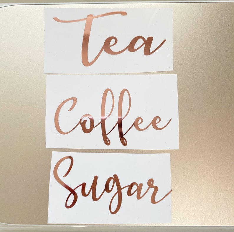 Vinyl Labels Tea Coffee Sugar Labels Vinyl Stickers Jar Etsy