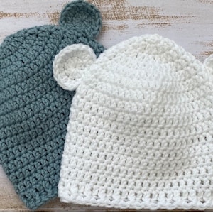 Baby hat, Newborn hat, Bear hat, Crochet hat, Baby beanie, Newborn gift, baby girl, baby boy, new baby gift, baby keepsake