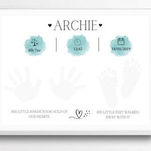 Digital Baby Stats Print, Printable Personalised Baby Print, Birth Details, Baby Girl Nursery Decor, New Baby Gift, Newborn Keepsake,