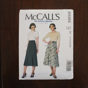 Skirts/Belt, M6993 Misses&#39; Raised Waist, High Waist, Panels, Lined Yoke, &quot;The Archive Collection C 1933&quot;, Choose SZ, Uncut Factory Fold, P6