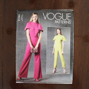 Vogue V1791 Misses&#39; Jumpsuit, Lined Bodice, Raised Neck, Attached Capelet, Invisible Front Zipper, Leg Variations, New Uncut Factory Fold V2