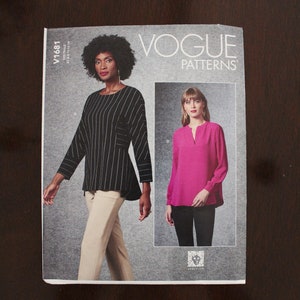 Vogue V1681 Misses&#39; Tops A. Fitted thru Bust Side Gussets B. Very Loose w Shaped Hem, Choose Sz, New Uncut Factory Fold, V2