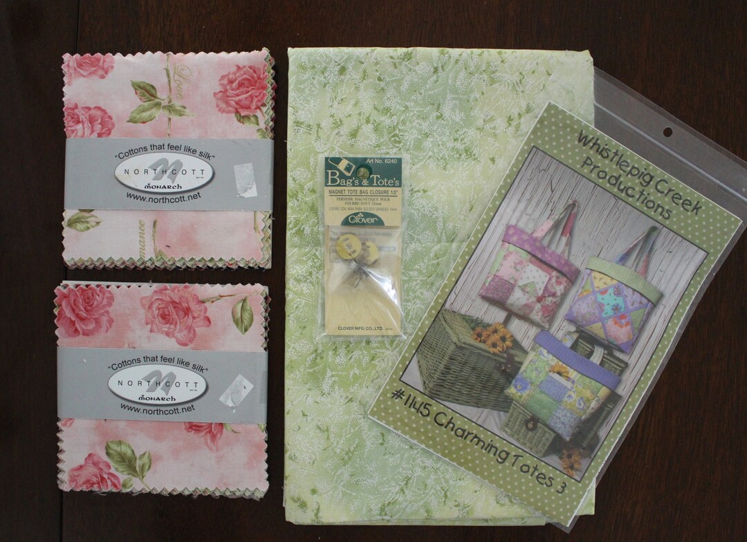 Quilted TOTE BAG KIT Whistlepig Creek Productions Tote Bag Etsy