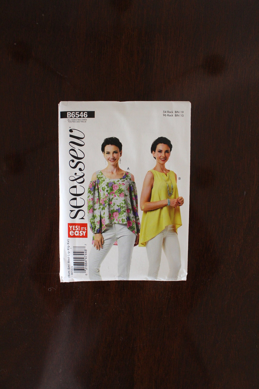 See & Sew B6546 Misses' Tops, Very Loose Fitting, Pullover