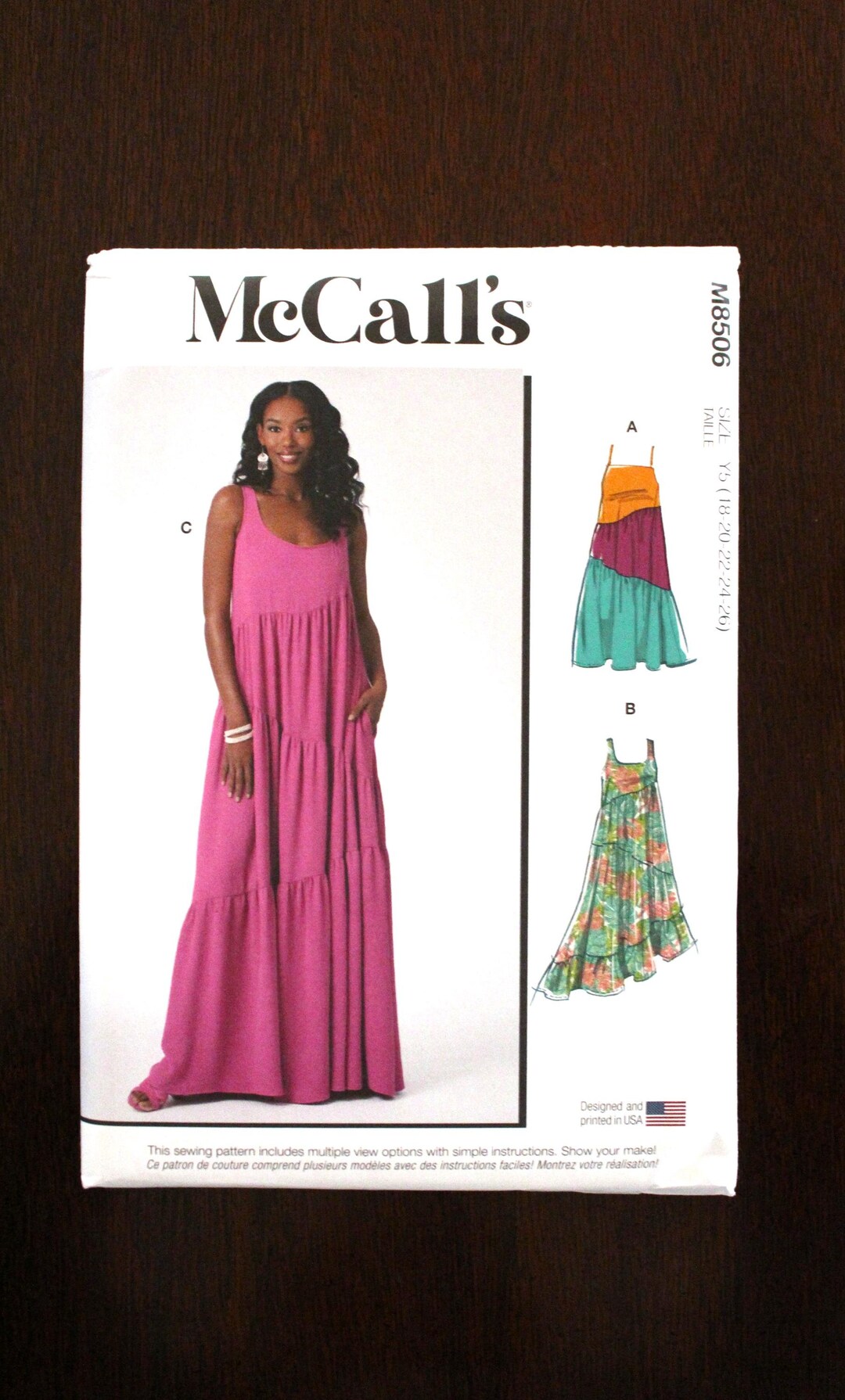 M8506 Pattern Mccall's M8506 Misses' Dress Sewing Pattern, Strap & Color Block, UNCUT ...