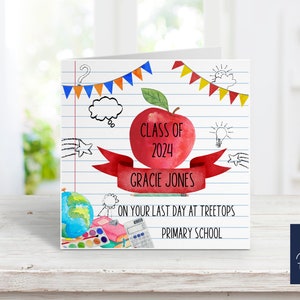 Tarjeta personalizada para salir de la escuela / Regalo personalizado para salir de la escuela / Salir de la escuela 2024 / Tarjeta escolar personalizada / Salir de la escuela 2024