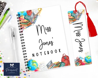 Personalisierte Lehrer Geschenk | Personalisiertes Lehrer Notizbuch | Lehrer-Dankeschön-Geschenk | Lehrkraft Geschenk | Geschenk zum Jahresausklang | Ende der Laufzeit