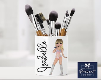 Personalised Make Up Storage | Cosmetics Gift | Make Up Brush Holder | Make Up Gift | Gift for Teenage Girl | Girls Birthday Gift | Popstar