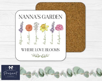 Personalised Coaster | Gift for Mother's Day | Gift for Grandma | Gift from Grandchildren | Coaster for Her | Mother's Day Gift Idea