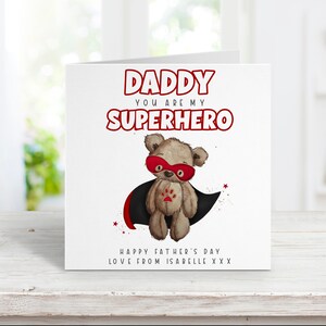 Cartão personalizado do dia dos pais | super-herói cartão comemorativo | Cartão para o pai | Cartão para o avô | Dia dos Pais | Super Pai | Super Papai | Super vovô