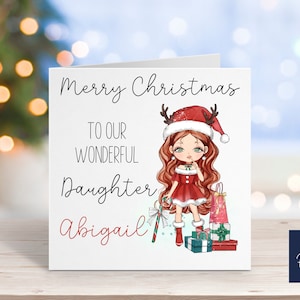 Tarjeta de Navidad personalizada / Tarjeta de Navidad de Teenage Girl / Tarjeta de Navidad de Sister / Tarjeta de Navidad personalizada para niñas / Tarjeta de Navidad de Teenage Daughter