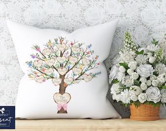 Family Tree Cushion | Mother's Day Gift | Gift for Grandma | Gift for Mum | Personalised Cushion | Grandma Cushion | Gift from Grandchildren