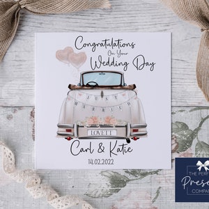 Personalised Wedding Card | Wedding Day Card | Card for Wedding Day | Wedding Car | Personalised Wedding Car | Wedding | Wedding Gift