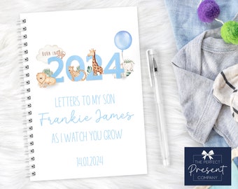 Personalised Letters To My Son as I Watch You Grow | Letters to Son | Letters to My Baby Book | Mum To Be Gift | Baby Shower Gift | Baby Boy