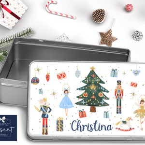 Personalised Nutcracker Christmas Tin | Nutcracker Gift Tin | Nutcracker Xmas Tin Personalised | Personalised Xmas Storage Tin | Nutcracker