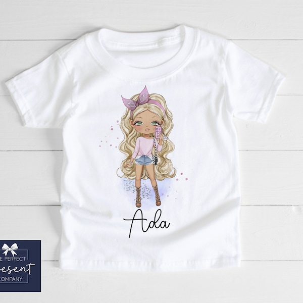 Personalised Girls T-Shirt |  Sassy Girls T-Shirt | Tween T-Shirt | Pre-Teen T-Shirt | Girls Birthday Gift | Fashion Doll T-Shirt | Tween