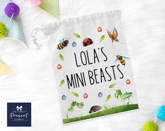 Gepersonaliseerde mini-beesttas | Opbergtas voor insecten | Cadeau minibeest voor kinderen | Opbergtas voor insecten | Minibeesten | Zak met minibeesten