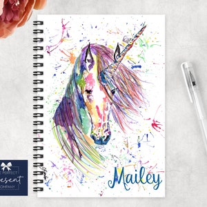 Cuaderno Unicornio Personalizado / Cuaderno Unicornio / Regalo Unicornio / Cuaderno Unicornio niña / Cuaderno Animal / Regalo para amantes de los animales
