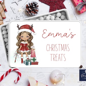 Personalizowana puszka świąteczna | Puszka na prezenty świąteczne dla dziewcząt | Puszka dla nastolatków personalizowana | Personalizowana puszka do przechowywania na święta | Prezent świąteczny dla nastolatki