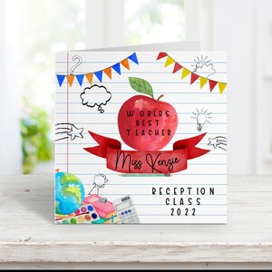 Tarjeta de agradecimiento personalizada para el maestro / Tarjeta de asistente de enseñanza / Tarjeta de maestro / Apreciación del maestro / Fin de año / Clase de 2022