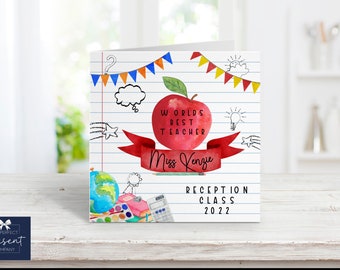 Personalised Teacher Thank You Card | Teaching Assistant Card | Teacher Card | Teacher Appreciation | End of Year | Class of 2022