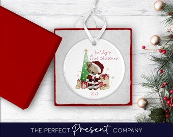 Personalised First Christmas Decoration | Baby First Christmas | First Christmas Gift | Teddy Bear Christmas Decoration | 1st Xmas 2023