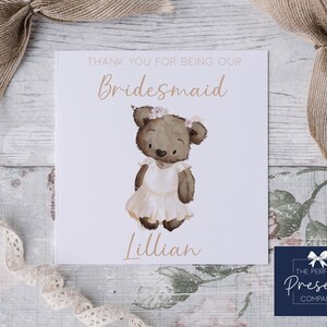Gepersonaliseerde bruidsmeisjeskaart | Bedankt Bruidsmeisje | Bedankt Bruidsmeisjeskaart | Jongere Bruidsmeisje Card | Junior Bruidsmeisje