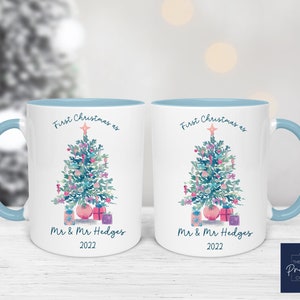 Personalised First Christmas Mr & Mr Mug | Personalised Mr and Mr Xmas Gift | First Xmas Married Gift | Newly Wed Xmas Mug | Mr and Mr Mugs